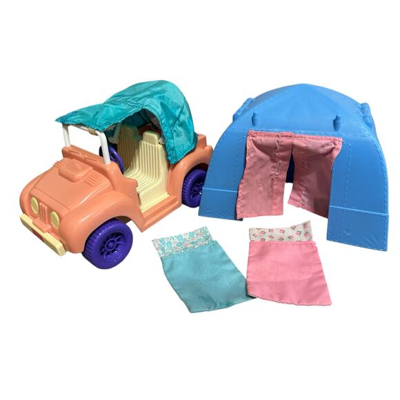 Fisher Price Loving Dollhouse Dream Cruiser Jeep With Canopy Vintage with Tent - Picture 1 of 10